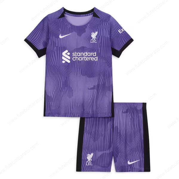 Camisa Liverpool Third Kit de futebol infantil 23/24