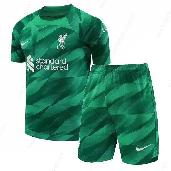 Camisa Liverpool Verde Goleiro Kit de futebol infantil 23/24